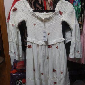 Free People white flutter sleeve dress tunic